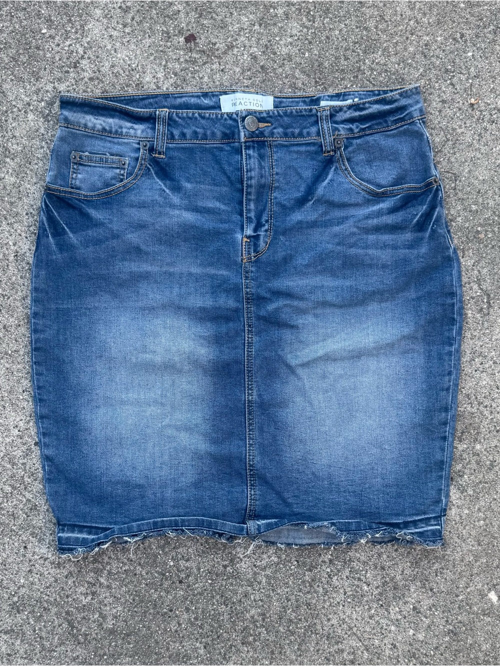 Kenneth Cole Blue Denim Pencil Skirt